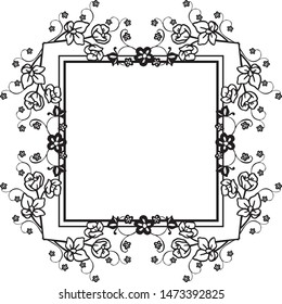 Shape of card, place of text, with design wreath frame. Vector