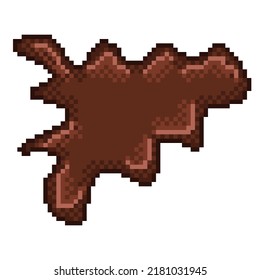 Dibujo de píxeles de chocolate de forma. Ilustración vectorial.