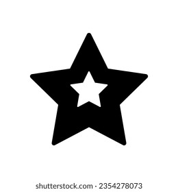 Shape of Christmas gingerbread star shaped cookie. Contour festive New Year cake icon. Simple black and white silhouette vector icon isolated on white background