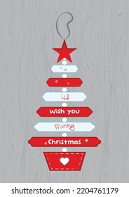 Shape Of A Christmas Tree For Christmas Decoration Clipart Vector Illustration