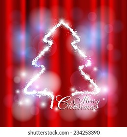 Shape of Christmas tree on abstract background
