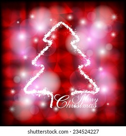 Shape of Christmas tree on abstract background