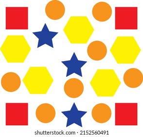 shape circle, star, square, hexagon with colorful colors. background of various forms. wake shape wallpaper.