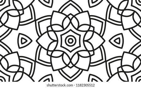 Shape For Coloring. Floral Kaleidoscope Ornament. Mandala.