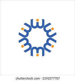 the shape of a combination of the letter W and some human symbols