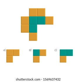 Shape completion, find the shape that is not given.