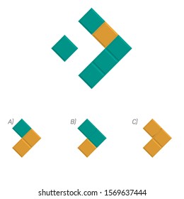 Shape completion, find the shape that is not given.