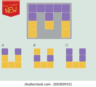 Preguntas de finalización de forma. Preguntas de inteligencia, inteligencia visual, razonamiento lógico, lógica verbal, preguntas de prueba iq