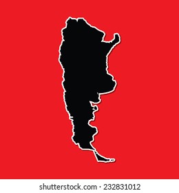 A Shape of the Country of  Argentina