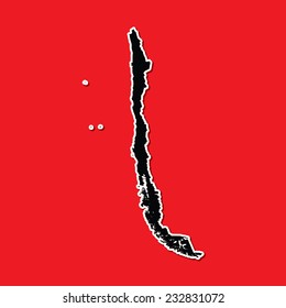 A Shape of the Country of  Chile