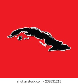 A Shape of the Country of  Cuba