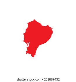 Shape of the Country of Ecuador