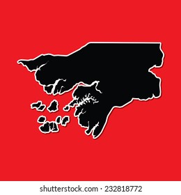 A Shape of the Country of  Guinea Bissau