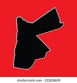 A Shape of the Country of  Jordan