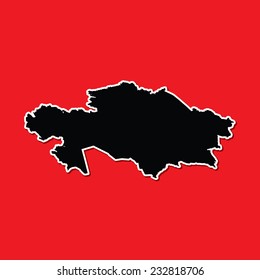 A Shape of the Country of  Kazakhstan