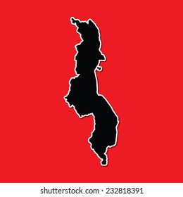 A Shape of the Country of  Malawi