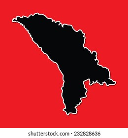 A Shape of the Country of  Moldova