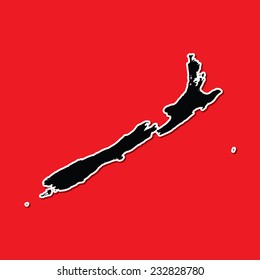 A Shape of the Country of  New Zealand