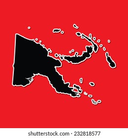A Shape of the Country of  Papua New Guinea