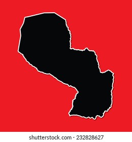 A Shape of the Country of  Paraguay