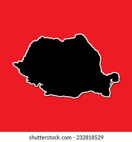 A Shape of the Country of  Romania