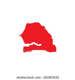 Shape of the Country of Senegal