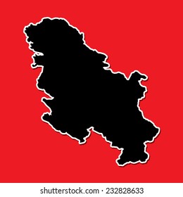 A Shape of the Country of  Serbia