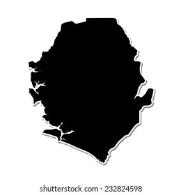 Shape of the Country of  Sierra Leone