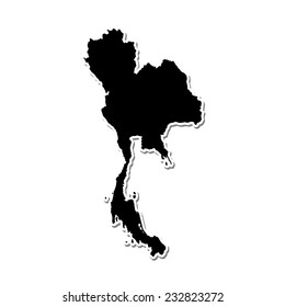 Shape of the Country of  Thailand