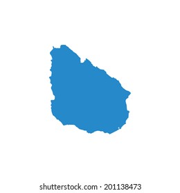 Shape of the Country of Uruguay