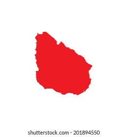 Shape of the Country of Uruguay