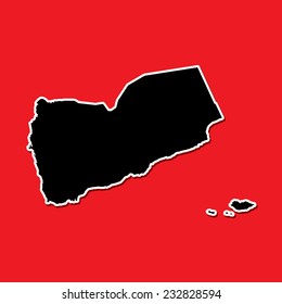 A Shape of the Country of  Yemen