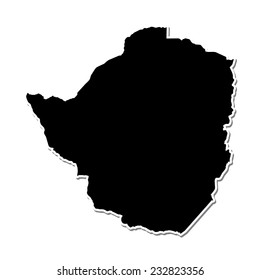 Shape of the Country of  Zimbabwe