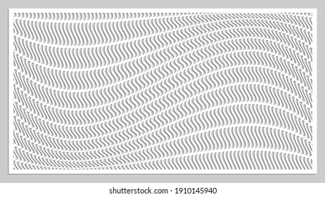 shape for cutting, waves for cutting, stencil for handmade, template for coloring, white paper on a gray background, embossing and cutting on a plotter