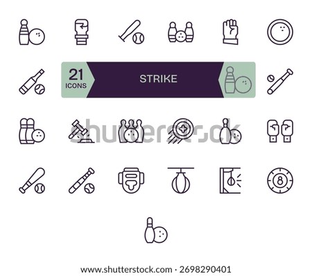 Shape delightful experiences with 25 Regular Line icons aligned to Strike, built for clarity.
