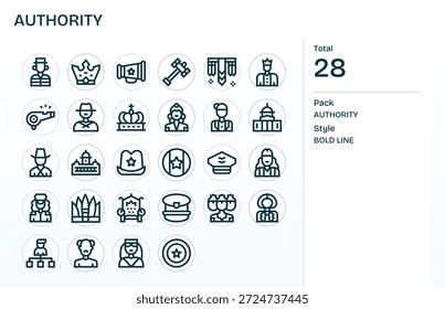 Shape delightful experiences with 28 Bold Line icons aligned to Authority, built for clarity.