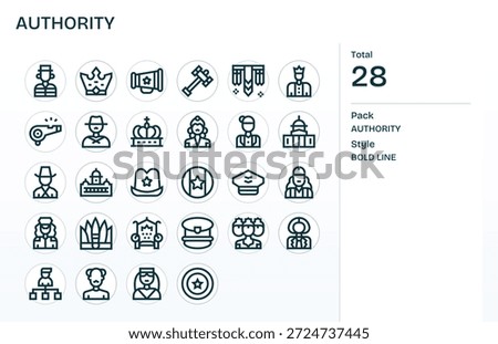 Shape delightful experiences with 28 Bold Line icons aligned to Authority, built for clarity.