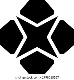 Shape design element. Abstract graphic resource. Unique symbol. Isolated simple emblem silhouette. Vector graphic illustration.