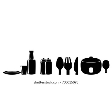 shape dining equipment with white background
