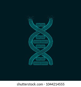 shape of DNA with dotted pattern, concept of biological technology