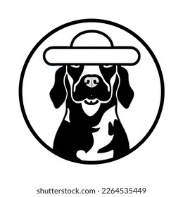 the shape of a dog wearing a hat vector, logo vector, concept design