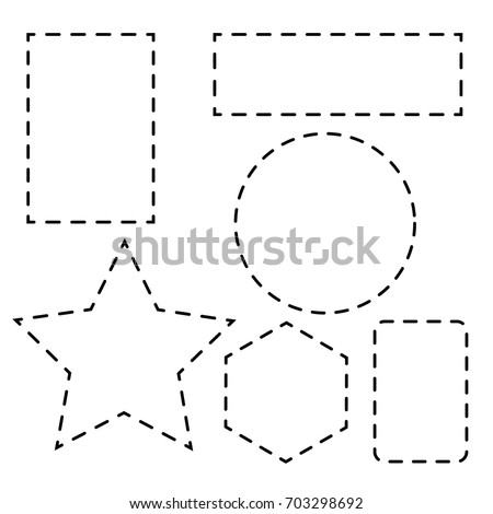 Shape with dotted line. shape