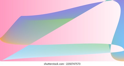 Shape Dynamic Futuristic Multicolor Horizontal Lines. Digital Minimal Smooth Rainbow Blurred Background. Fluid Color Psychedelic Pastel Illustration. Neon Pink Technology Layers Modern Gradient Mesh.