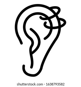 Shape ear piercing icon. Outline shape ear piercing vector icon for web design isolated on white background