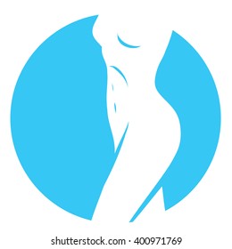 Shape of elegant slim girl. Slender body  is suitable for  weight loss, spa salon or a healthy lifestyle.