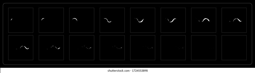 Shape-Element-Animation fx. Gestaltexplosionseffekt-Sprite-Blatt für Spieldesign, Cartoon oder Animation und Bewegungs-Design. Zeichentrickvektordarstellung.