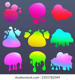 Shape element design vector background or liquid gradient abstract geometric modern splash halftone wavy set for text copy space, idea of curvy backdrop for flyer and logos or brochure