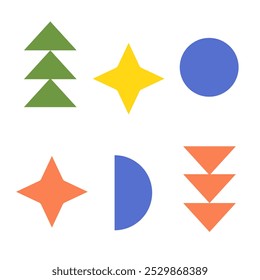 shape element graphic with vector design colour orange, yellow, blue, green