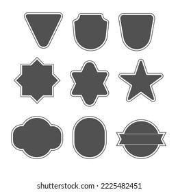 Shape emblem set, guard emblem, black and white logo.