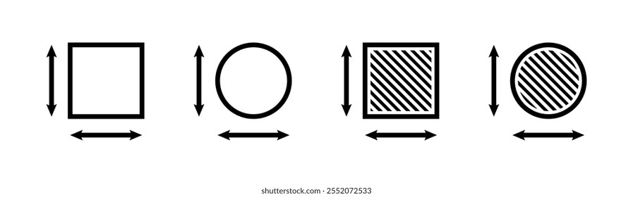 Shape Extension Icon Set. Linear style. Vector icons